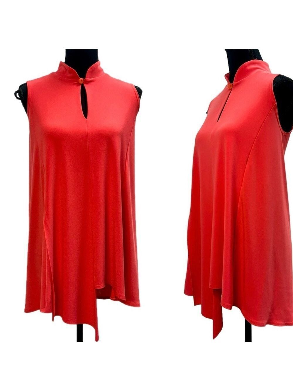 Sympli Coral Pink Double Over Top keyhole sleeveless Sz 6